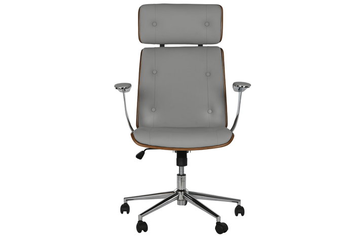 DKD Home Decor Silla de PU y Madera con Ruedas Beige
