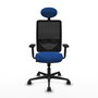 PIQUERAS Y CRESPO Silla de oficina Zulema con mecanismo Sincro, Azul y Negro
