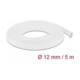 DeLOCK 20694 Funda trenzada elástica 5 m x 12 mm blanco
