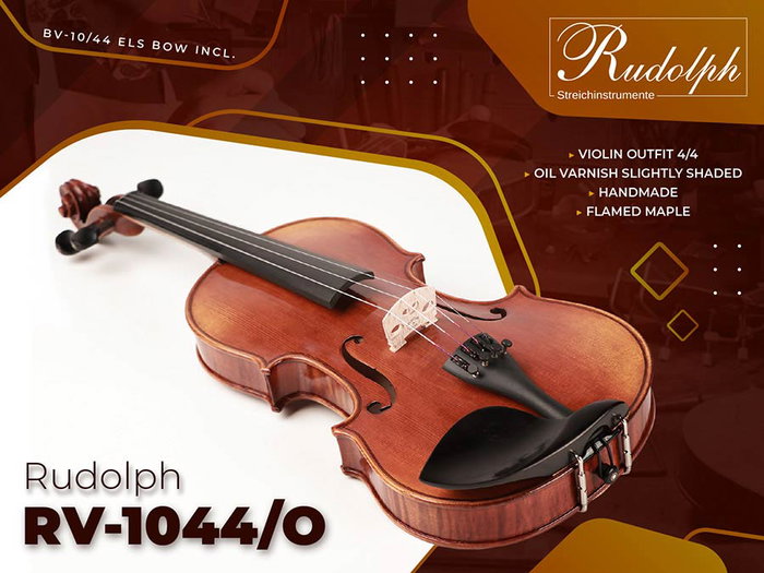 Violín Rudolph 4/4 Sombr. Arce Flam. con Estuche