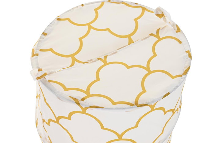 DKD Home Decor Cesta para la Ropa Blanco GEOMETRICAL GLAM