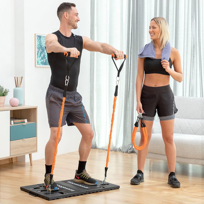 Pack Sistema de Entrenamiento Portátil con Guía de Ejercicios y Chaleco Deportivo Sauna Hombre L InnovaGoods