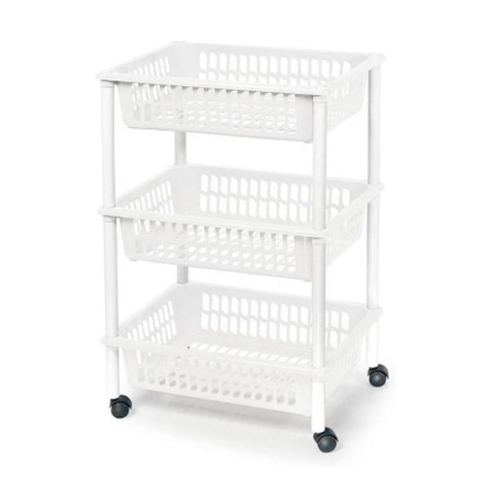 Carrito Verdulero Tontarelli Mito 3 Plástico Blanco 40 x 29 x 62 cm (12 Unidades)