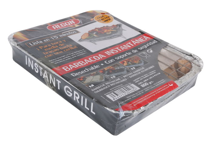 Algon Bbq Barbacoa Instantanea 800grs con Piezas de 24x31x6 cm (12 Unidades)