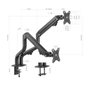 Aisens Soporte de Mesa ECO para 2 Monitores 17-32 Pulgadas, Negro
