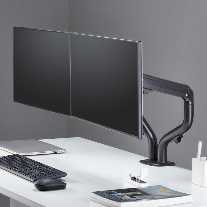 Aisens Soporte de Mesa ECO para 2 Monitores 17-32 Pulgadas, Negro