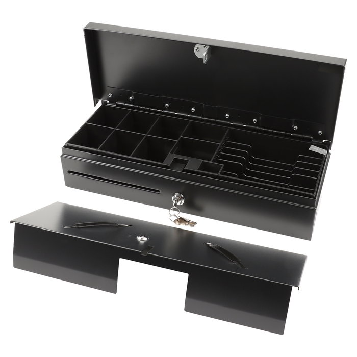 Olympia Cajón de Efectivo Electrónico HS 170 Negro - Acero, 12-24 V, Compatible con Serie CM/K/T, 460 x 170 x 100 mm