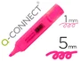 Q-connect Rotulador Fluorescente Rosa Punta Biselada Trazo 1-5 mm