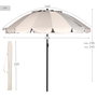 Aktive Sombrilla de playa Max Air crema 240 cm
