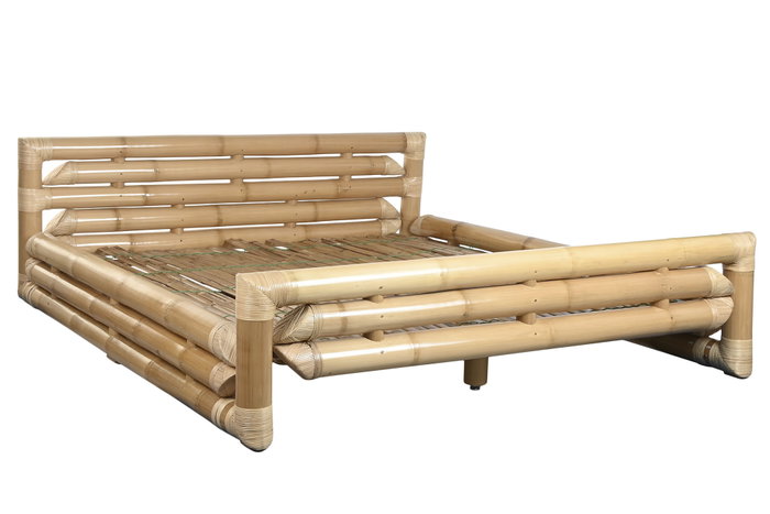 DKD Home Decor Cama Tropical 220 x 74 x 202.5 cm Bambú Ratán Natural