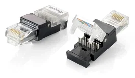 Equip Conector RJ-45 Cat6 121165 Tool Free para Cable de Red, Kit de 2 Unidades, Negro y Transparente
