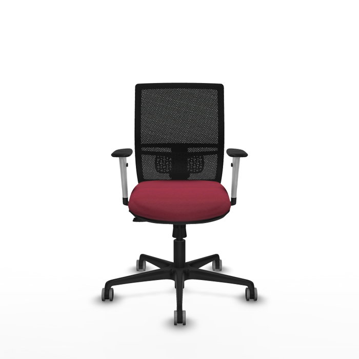 PIQUERAS Y CRESPO Silla de oficina Yunquera con mecanismo Sincro/Traslack Granate y Negro
