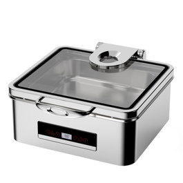 YOV Terni Chafing Eléctrico GN 2/3 - Fuente Calefactora para Buffet, Acero Inox, 48x42x22 cm, 9L, 0.4 kW