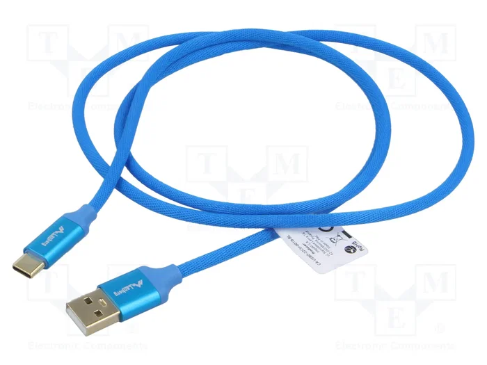 Lanberg Cable USB 2.0 de 1 m con conectores USB tipo C y USB tipo A, Azul