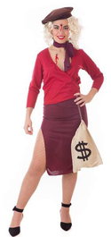 Disfraz para Adultos Bonnie Gánster 4 Piezas Rojo