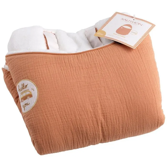 Sautón Nido de Invierno para Bebé 0-4 meses - Muselina de Algodón Color Terracota - Ref. SAU3500760128169