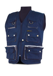 FINSTOCK Chaleco Reportero Azul XXL