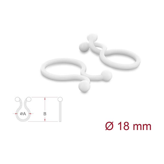 DeLOCK Kabeldriller Ø 18 mm transparente, 100 unidades