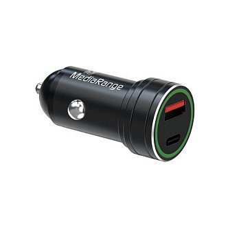 MEDIARANGE MRMA120 Cargador de coche con 1xUSB-A y 1xUSB-C