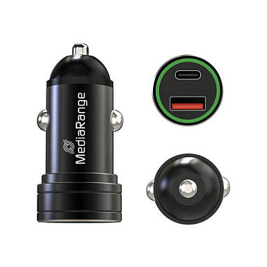 MEDIARANGE MRMA120 Cargador de coche con 1xUSB-A y 1xUSB-C