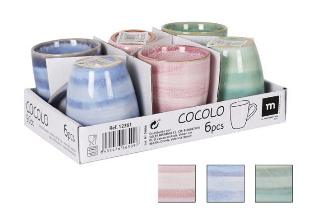 Finstock Taza Cerámica Pequeña 90 cc, 6 unidades Finstock Taza Cerámica Pequeña 90 cc, 6 unidades