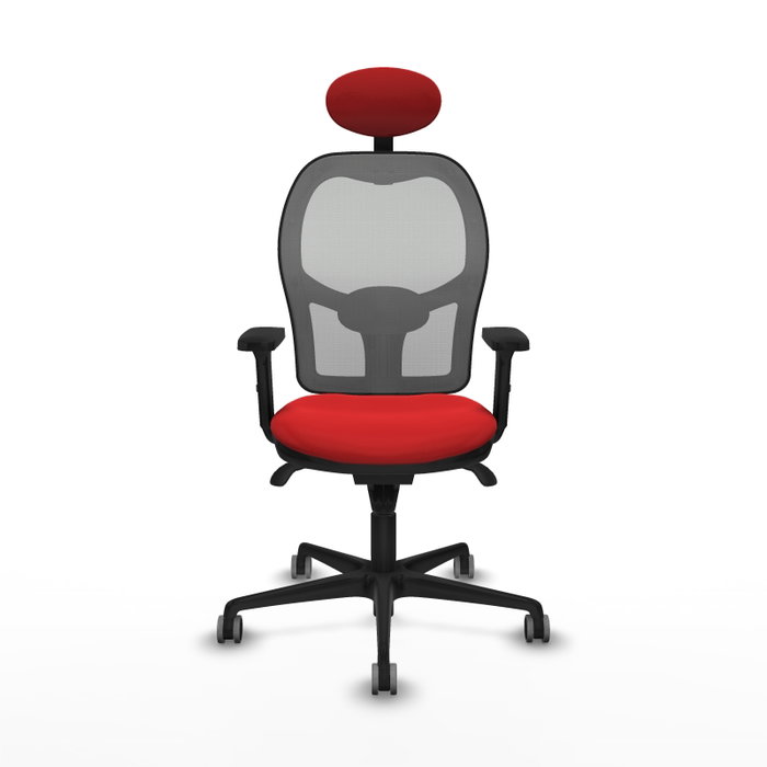 PIQUERAS Y CRESPO Silla de oficina Jorquera Rojo/Gris con mecanismo Sincro