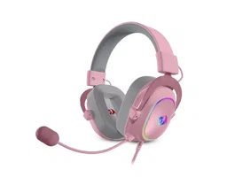 Redragon Zeus X Auriculares Gaming RGB Virtual 7.1 USB Rosa y Gris