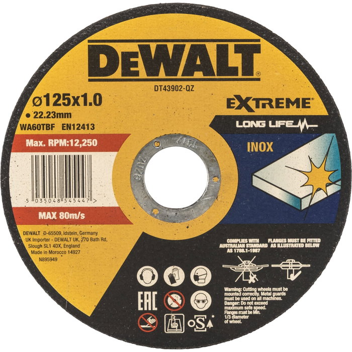 DeWalt DT43902-QZ Disco de corte para metal 125mm DeWalt DT43902-QZ Disco de corte para metal 125mm