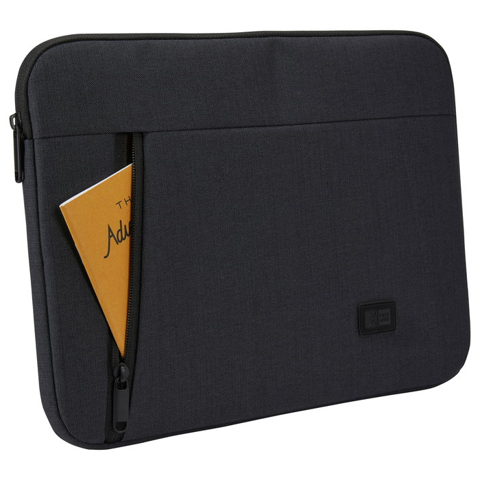 CaseLogic Funda Huxton Sleeve HUXS-213 para Portátil de hasta 13.3''/33.8 cm, Negro, Poliéster, Con Cremallera y Bolsillo Frontal