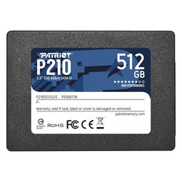 Patriot P210 512GB SSD 2.5" SATA3 interno, 520 MB/s lectura, 430 MB/s escritura