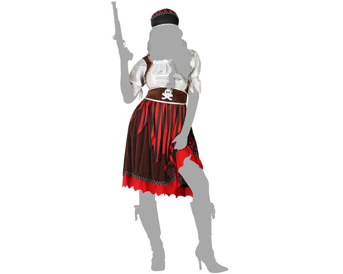 Disfraz Pirata Mujer Adulto Rojo XS-S Disfraz Pirata Mujer Adulto Rojo XS-S