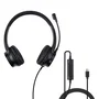 Lindy 20439 Auriculares de Diadema USB Tipo C Negro