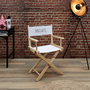 Home Deco Factory Silla Director "Artiste" Madera y Tela Plegable Estilo Cine 54x40x87 cm