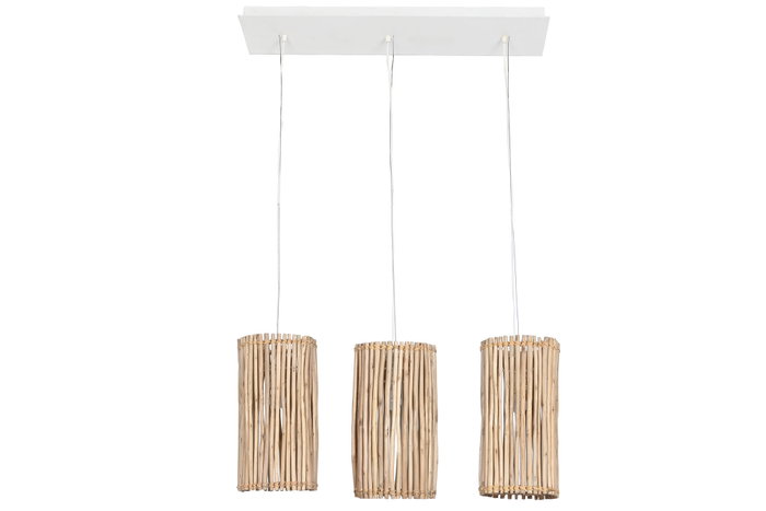 DKD Home Decor Lámpara de Techo Eucalipto Troncos Blanco y Natural DKD Home Decor Lámpara de Techo Eucalipto Troncos Blanco y Natural