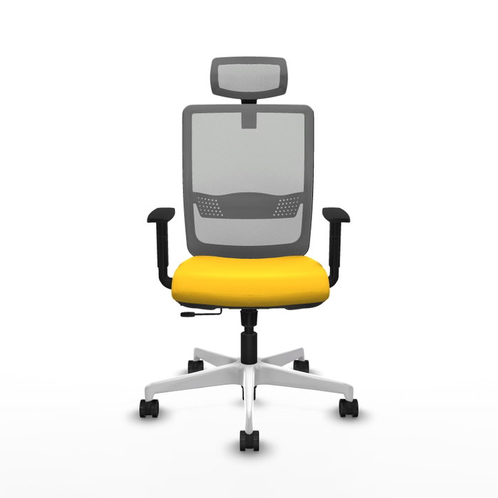 PIQUERAS Y CRESPO Silla de oficina Haches con mecanismo Sincro/Traslack, Amarillo y Gris PIQUERAS Y CRESPO Silla de oficina Haches con mecanismo Sincro/Traslack, Amarillo y Gris