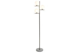 DKD Home Decor Lámpara de Pie de Mármol y Cristal con Bola