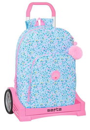 Mochila Escolar con Ruedas Vicky Martín Berrocal Paraíso Azul Rosa 30 x 46 x 14 cm
