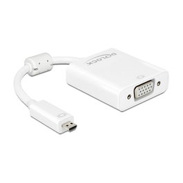 DeLOCK Adaptador micro HDMI-D a VGA con audio blanco