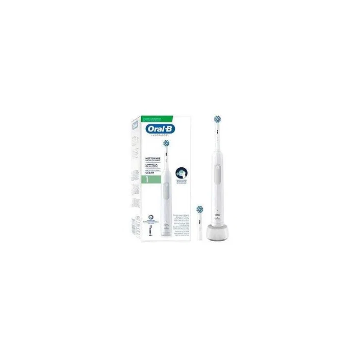 Oral-B Cepillo Dental Eléctrico Braun Pro 1 con Cabezal Redondo, Tecnología de Limpieza 3D Oscilante y Rotatoria, Base de Carga Incluida, Color Blanco