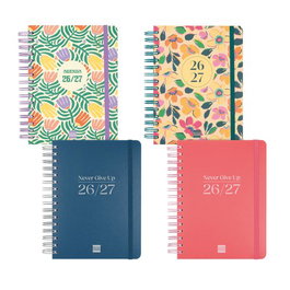 FINOCAM Agenda Escolar Cosmo Wire-O 2026-27 Pack de 4 Surtido