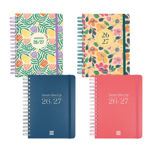 FINOCAM Agenda Escolar Cosmo Wire-O 2026-27 Pack de 4 Surtido FINOCAM Agenda Escolar Cosmo Wire-O 2026-27 Pack de 4 Surtido