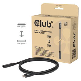 Club 3D Cable de extensión USB-C 40Gbps 1 m Negro
