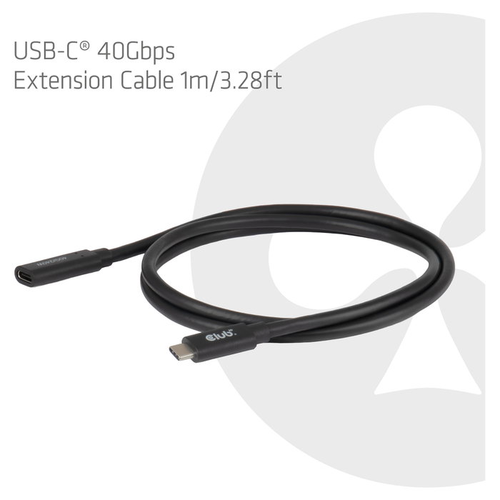 Club 3D Cable de extensión USB-C 40Gbps 1 m Negro Club 3D Cable de extensión USB-C 40Gbps 1 m Negro
