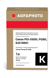Agfa Photo PGI-550pgbk XL Negro (6431B001) Cartucho de tinta compatible Canon