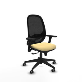 PIQUERAS Y CRESPO Silla de oficina Cilanco con mecanismo Sincro, Crema y Negro