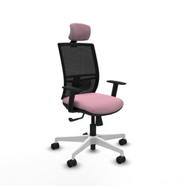 PIQUERAS Y CRESPO Silla de oficina Yunquera Rosa con mecanismo Sincro