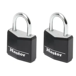 Master Lock Lote 2 Candados Aluminio Cubierta Vinilo Negro 30mm
