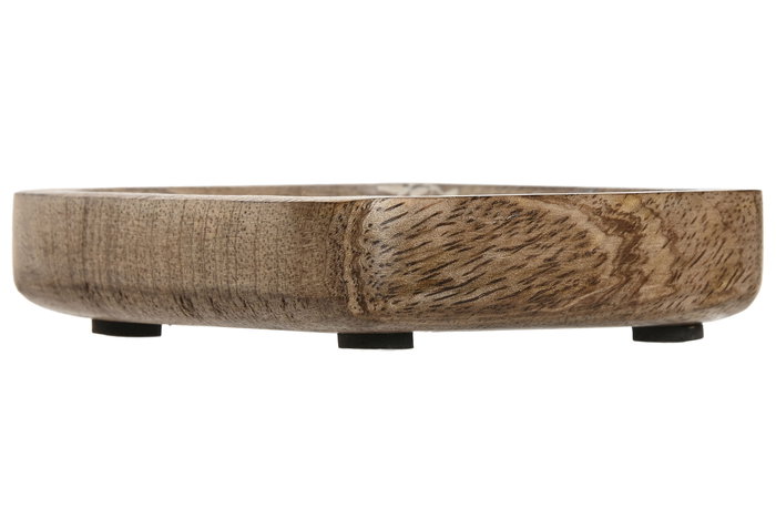 DKD Home Decor Vaciabolsillos Oriental Blanco Natural 10 x 2 x 10 cm Buda Hoja Mango