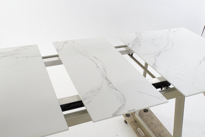 DKD Home Decor Glam Mesa Comedor Metal y Cristal Dorado Blanco 140 x 80 x 76 cm DKD Home Decor Glam Mesa Comedor Metal y Cristal Dorado Blanco 140 x 80 x 76 cm