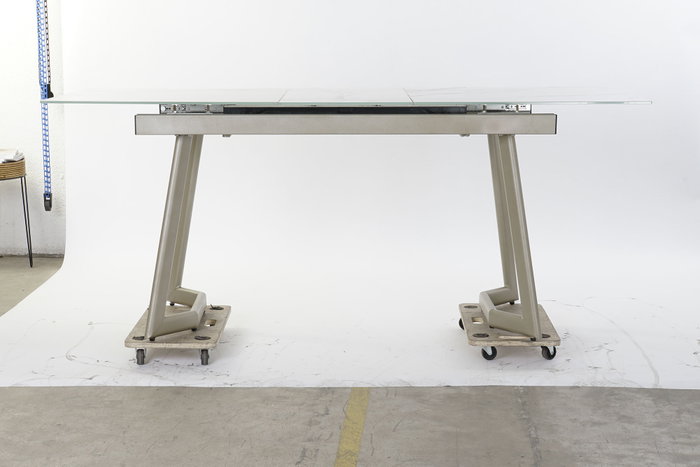 DKD Home Decor Glam Mesa Comedor Metal y Cristal Dorado Blanco 140 x 80 x 76 cm DKD Home Decor Glam Mesa Comedor Metal y Cristal Dorado Blanco 140 x 80 x 76 cm